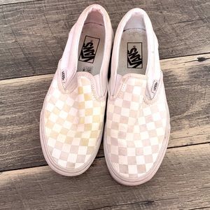 Checkered white vans